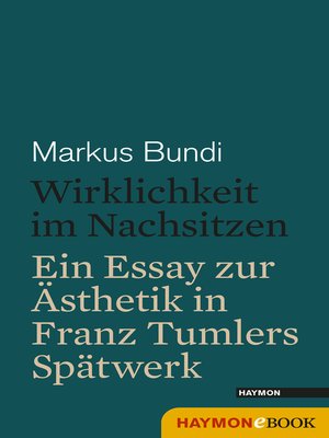 cover image of Wirklichkeit im Nachsitzen